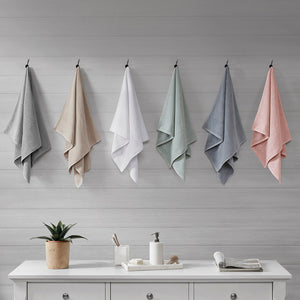 Cotton Waffle Jacquard Antimicrobial Bath Towel 6 Piece Set