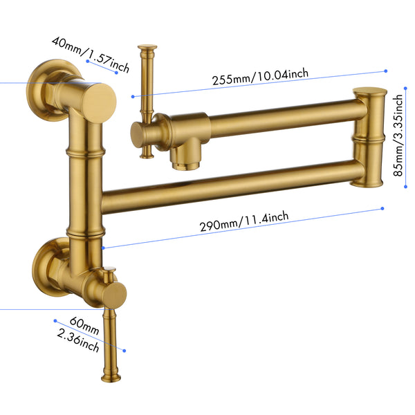 Pot Filler Faucet - Wall Mount Design