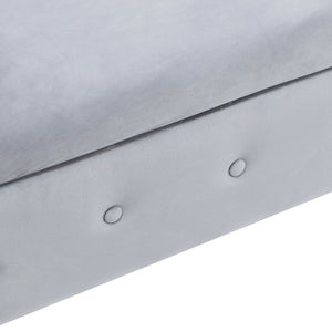 Grey Velvet Chaise Lounge Indoor with Storage & Pillow
