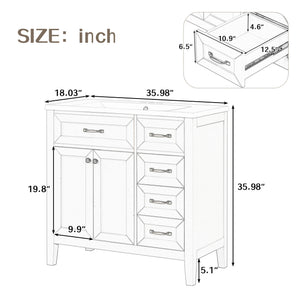 36" Bathroom Vanity With Sink Combo