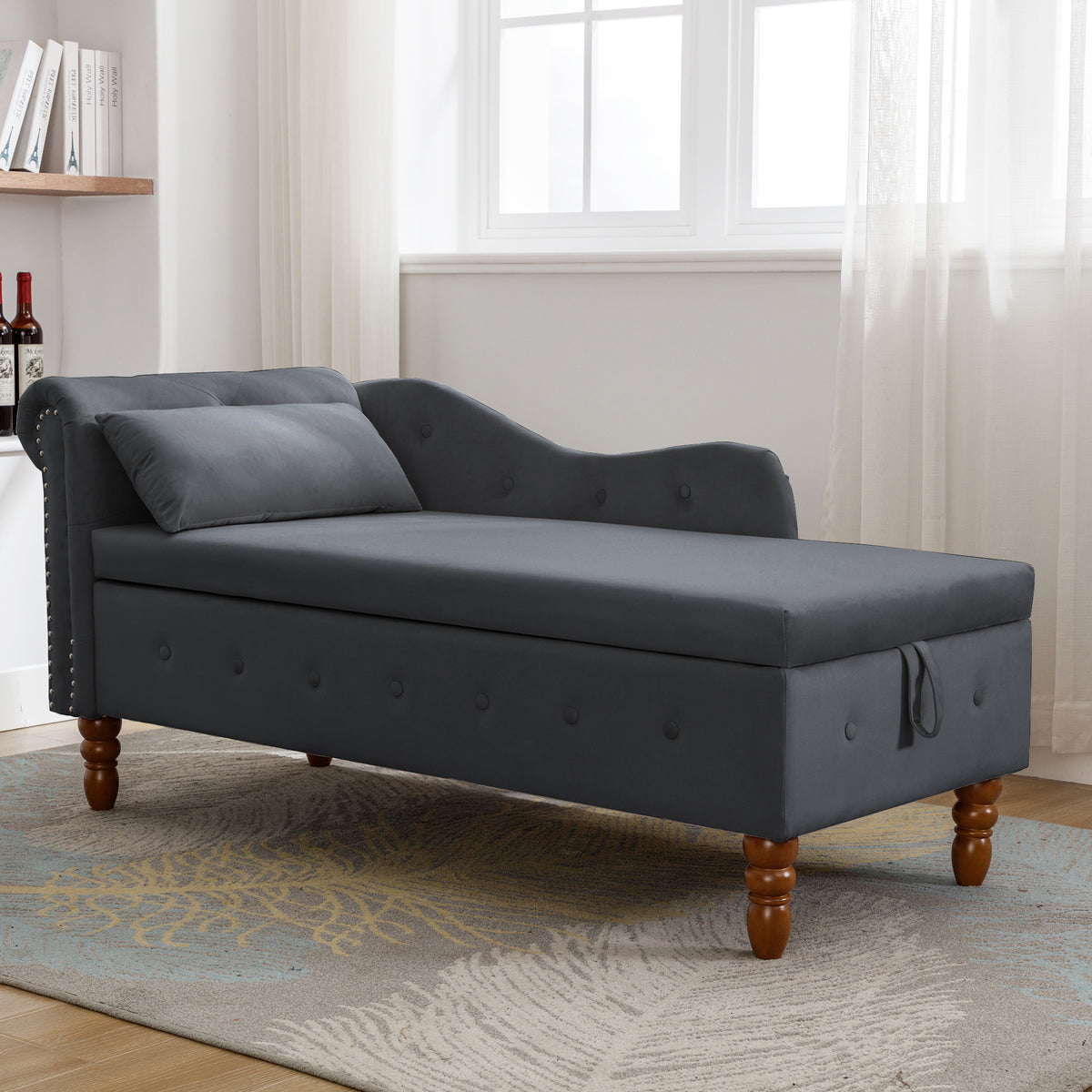 Black Velvet Chaise Lounge