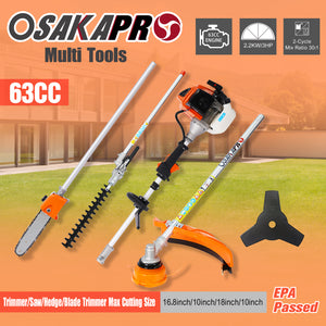 4 in 1 Multi-Functional Trimming Tool, 63CC 2-Cycle Garden Tool System