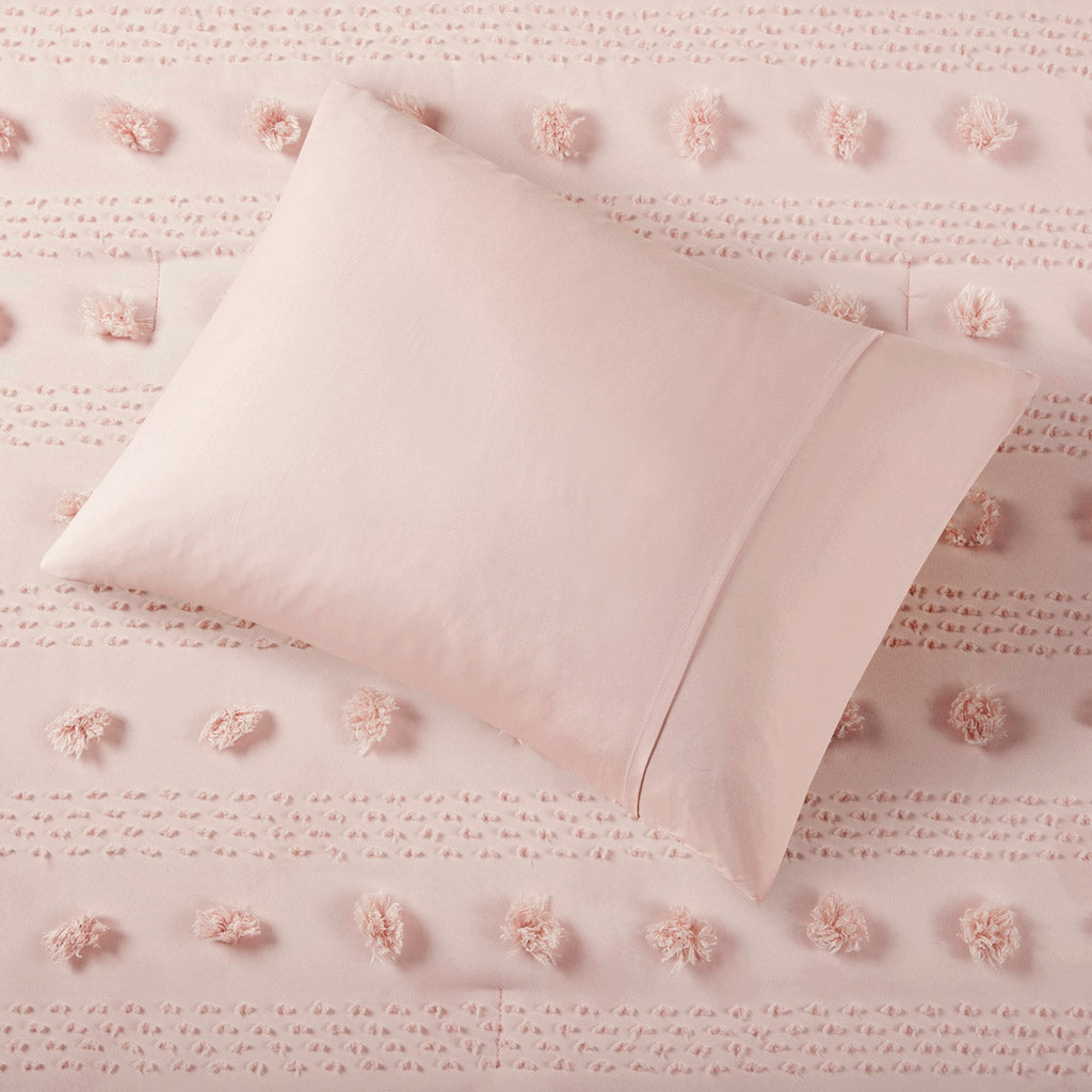 Twin/Twin XL Clip Jacquard Comforter Set with Antimicrobial Polyester – White