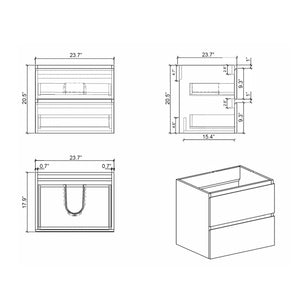 Alice 24W 118 Wall Mounted Cabinet Without Basin