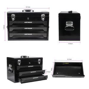20'' Portable 3-Drawer Steel Toolbox