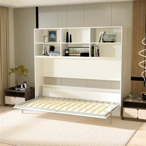 Modern Design Twin Size Horizontal Murphy Bed with Shelf Storage
