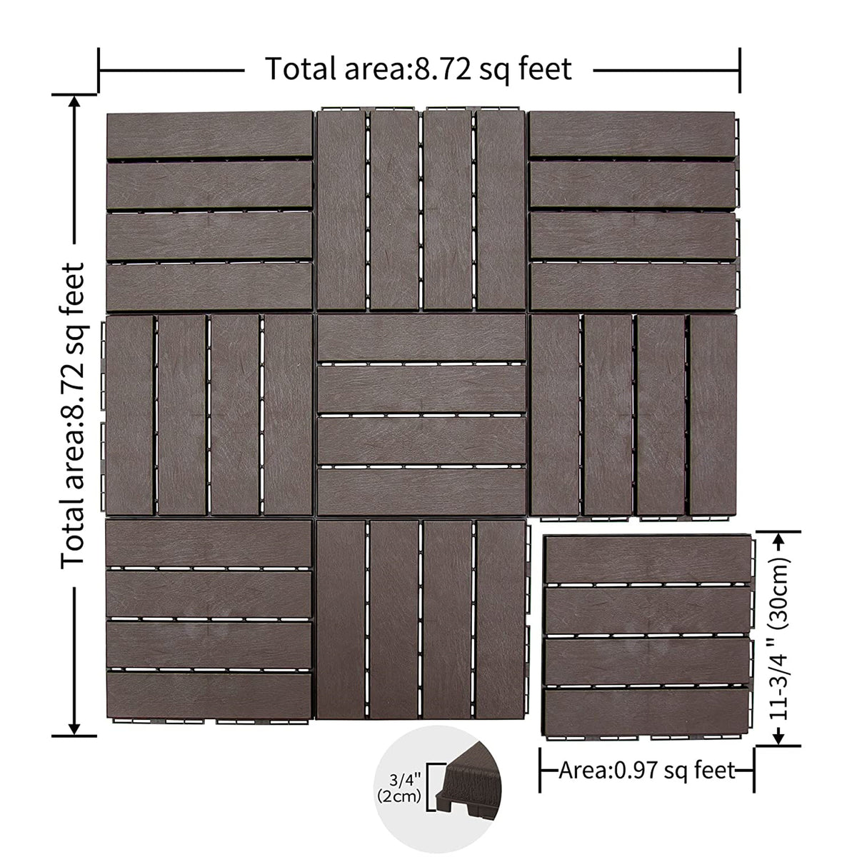 Patio Interlocking Deck Tiles
