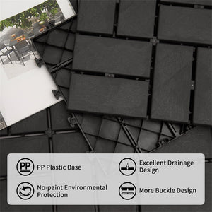 Patio Interlocking Deck Tiles - Gray Composite