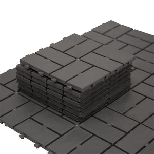 Patio Interlocking Deck Tiles - Gray Composite