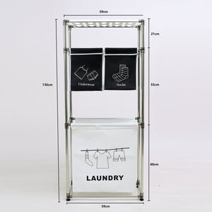 3 Tier Laundry Hamper Sorter with 4 Removable Bags