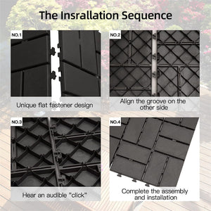 Patio Interlocking Deck Tiles - Gray Composite