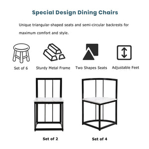 TOPMAX Modern 7-Piece Dining Table Set with Faux Marble