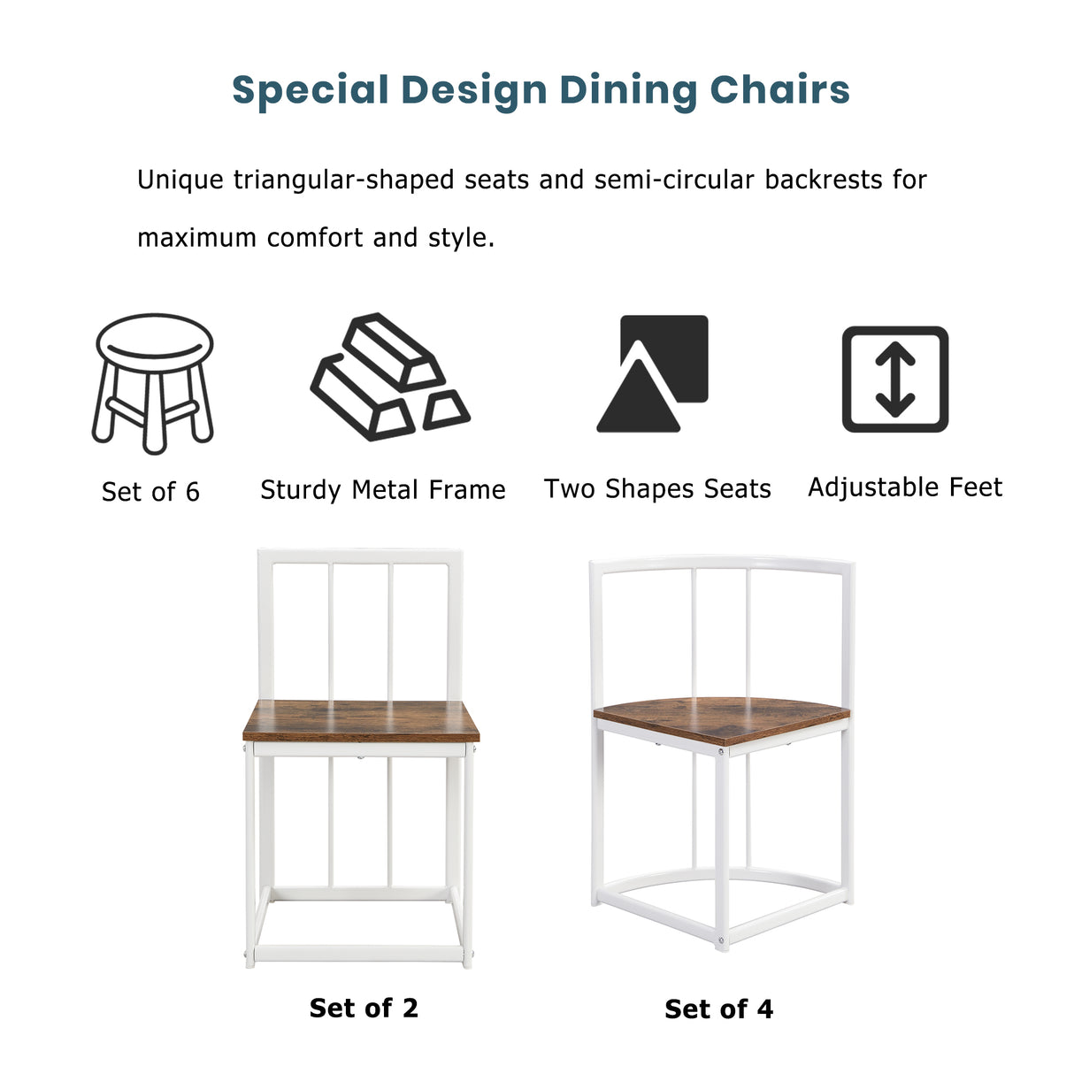 TOPMAX Modern 7-Piece Dining Table Set with Faux Marble Top