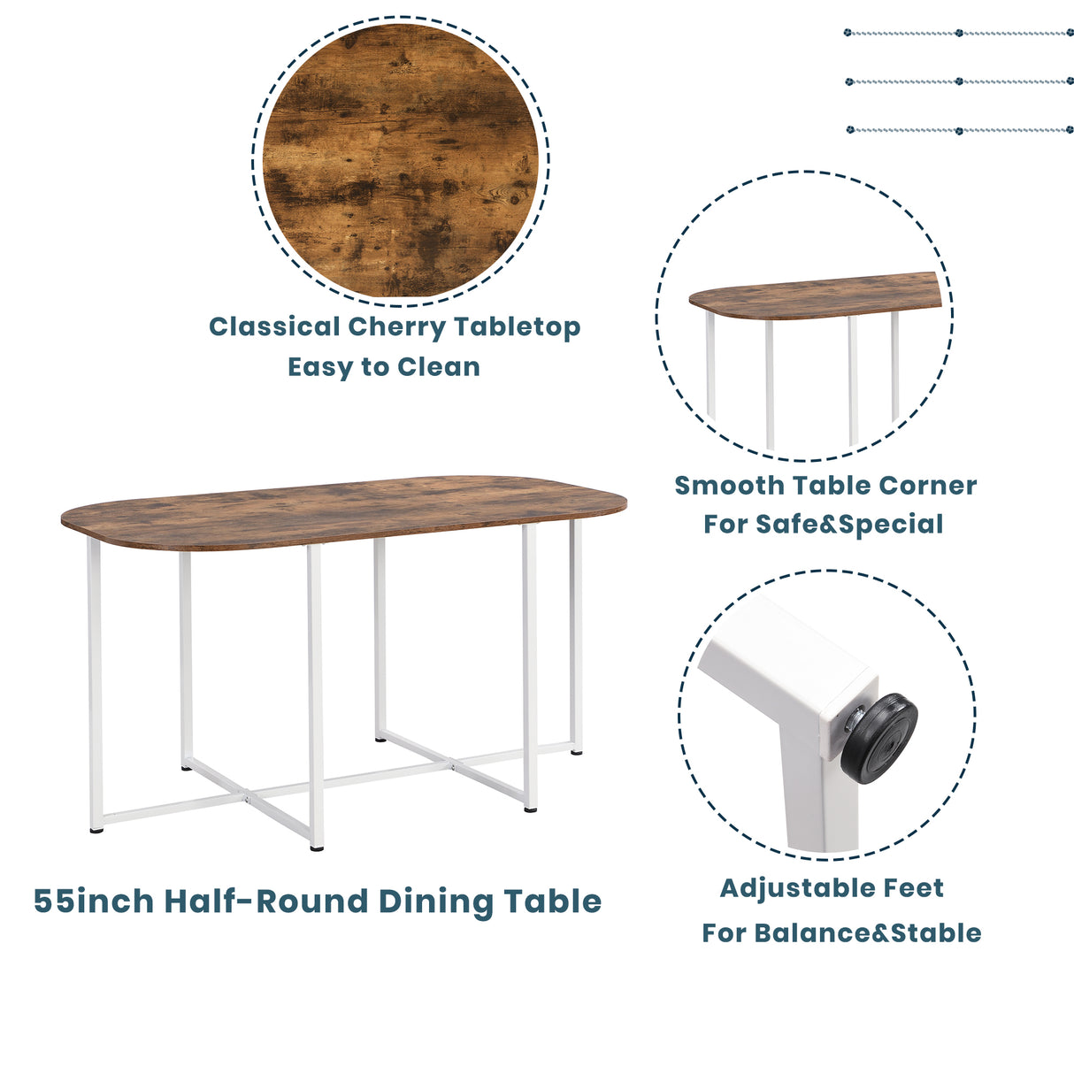 TOPMAX Modern 7-Piece Dining Table Set with Faux Marble Top