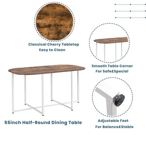 TOPMAX Modern 7-Piece Dining Table Set with Faux Marble Top