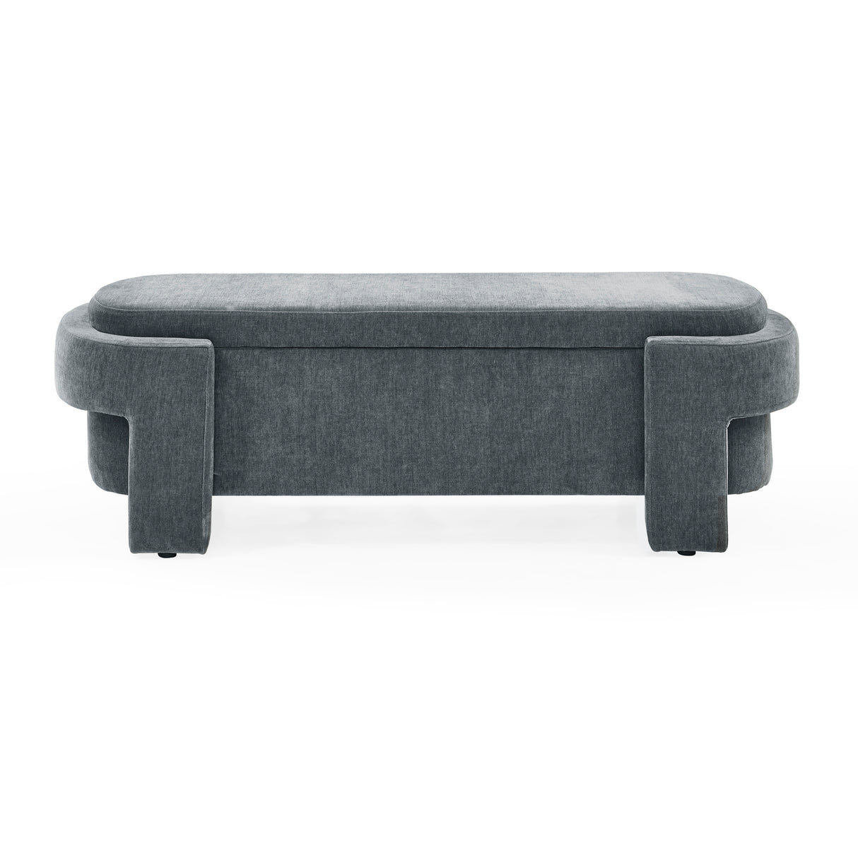 Chenille Upholstered Bench with Large Storage Space