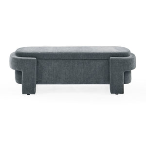 Chenille Upholstered Bench with Large Storage Space
