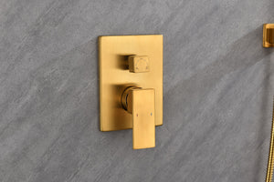 Wall Mounted Shower System with Handheld and Rainfall Head