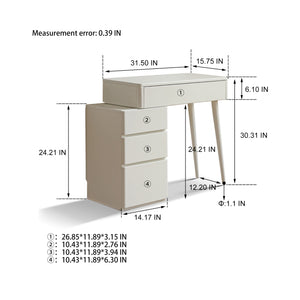 Solid Liriodendron Wood Dresser Table with Stool