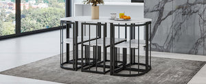 TOPMAX Modern 7-Piece Dining Table Set with Faux Marble