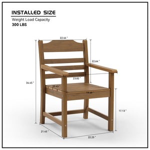 Patio Dining Chair with Armset Set of 2 - HIPS Material