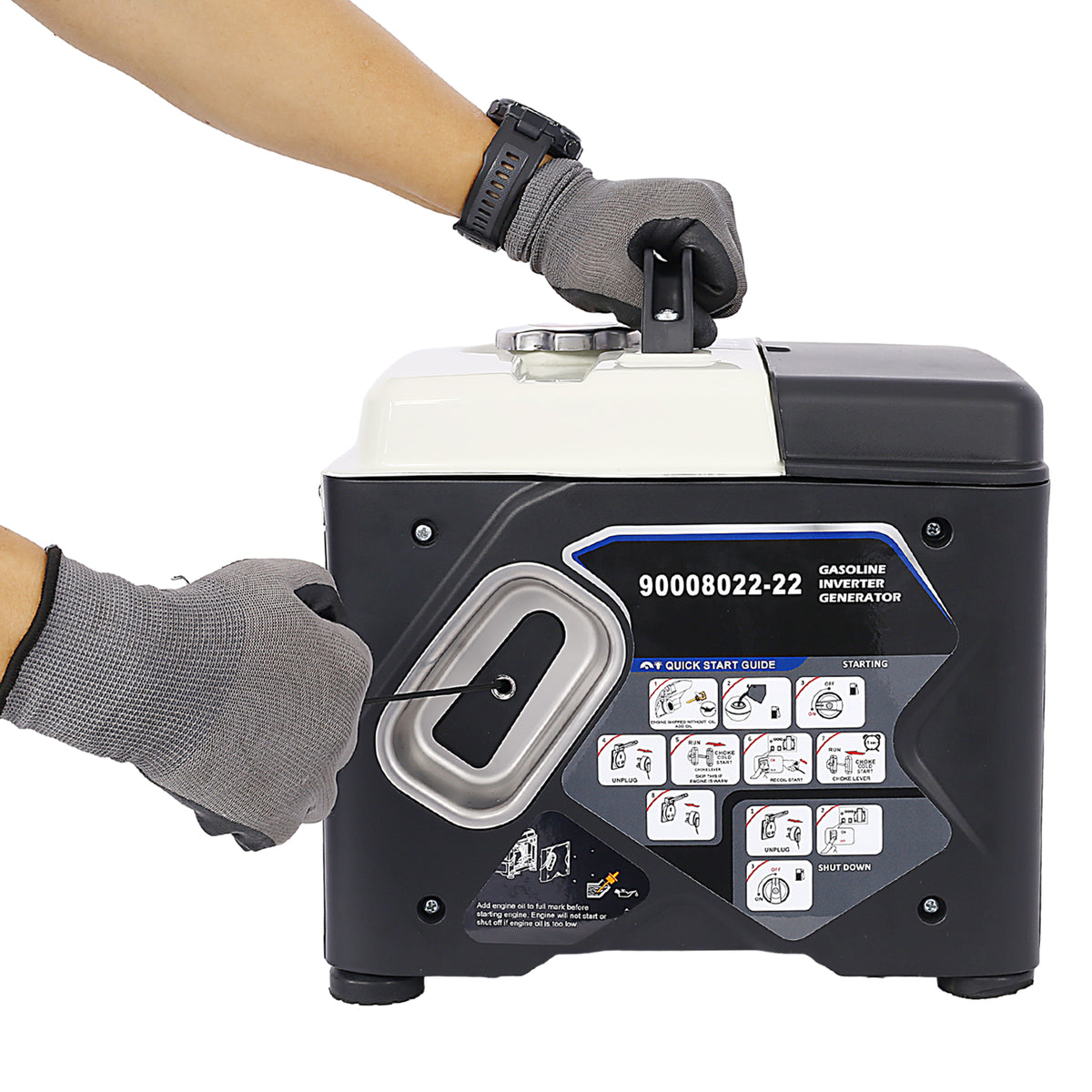 1200W Ultra-Quiet Portable Inverter Generator with Eco-Mode - Aluminum