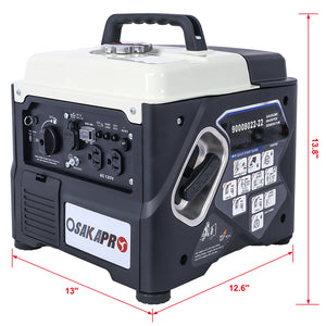 1200W Ultra-Quiet Portable Inverter Generator with Eco-Mode - Aluminum