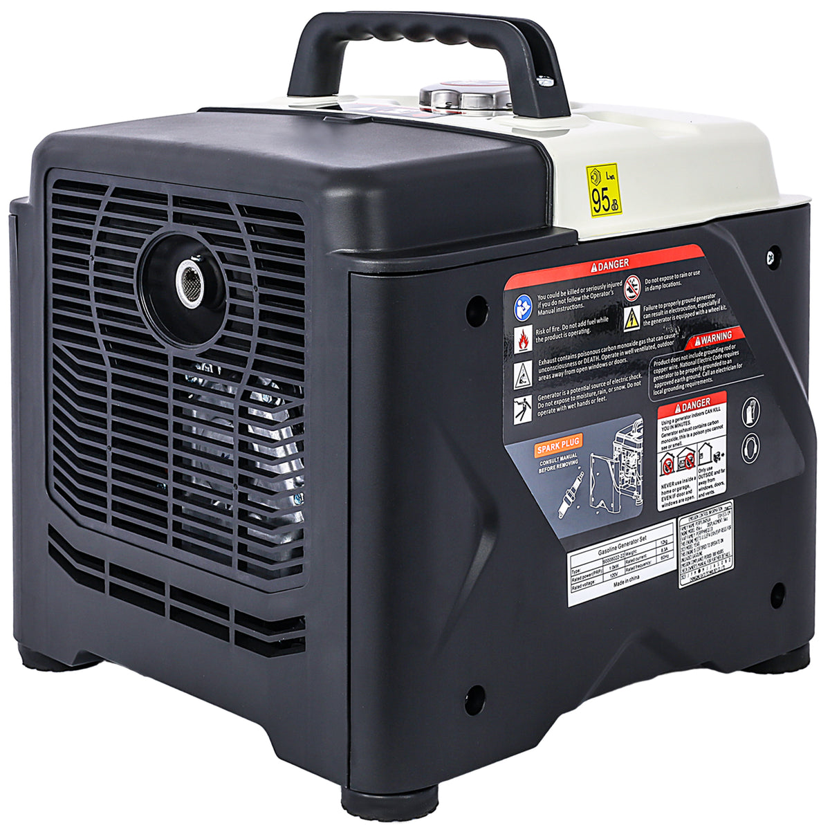 1200W Ultra-Quiet Portable Inverter Generator with Eco-Mode - Aluminum