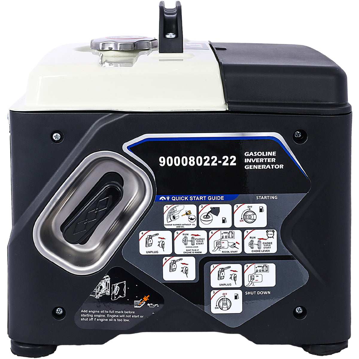 1200W Ultra-Quiet Portable Inverter Generator with Eco-Mode - Aluminum