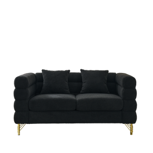 3-Seater + 3-Seater Combination Sofa - Black Teddy