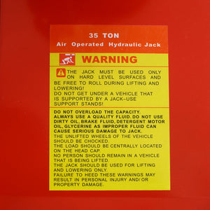 35 Ton Hydraulic Floor Jack Air-Operated Axle Bottle Jack with Extension Saddle Set