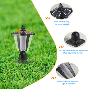15" Solar Powered Outdoor Lantern, Modern Garden Light