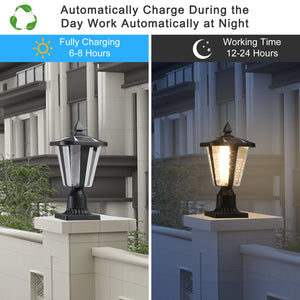 15" Solar Powered Outdoor Lantern, Modern Garden Light
