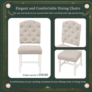 TREXM Retro Style Dining Chair Set with 4 Upholstered Chairs