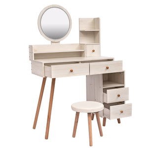 CRAZY ELF Stylish Vanity Table + Cushioned Stool