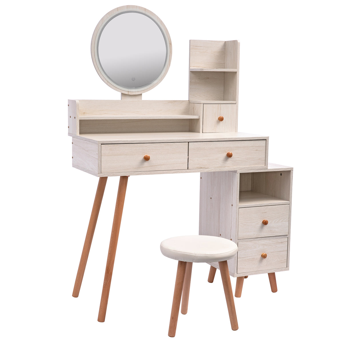 CRAZY ELF Stylish Vanity Table + Cushioned Stool