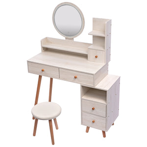 CRAZY ELF Stylish Vanity Table + Cushioned Stool