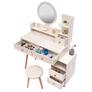 CRAZY ELF Stylish Vanity Table + Cushioned Stool