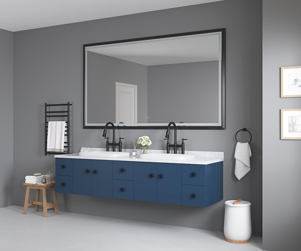Oversized Rectangular Bathroom Mirror