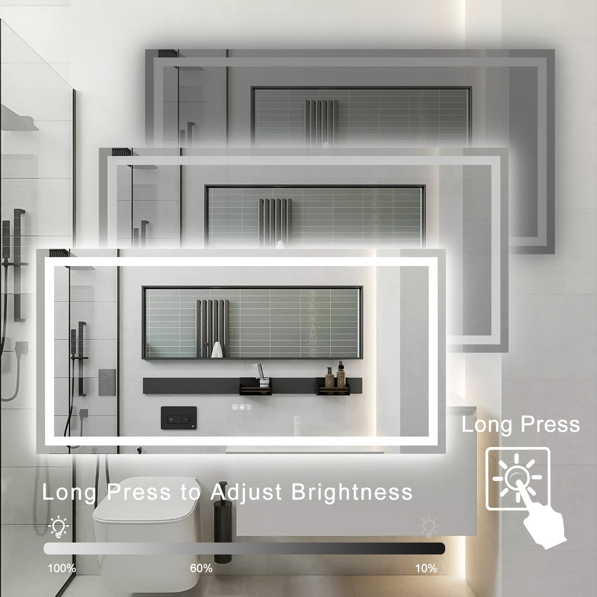 72"×36" LED Mirror Light Bathroom