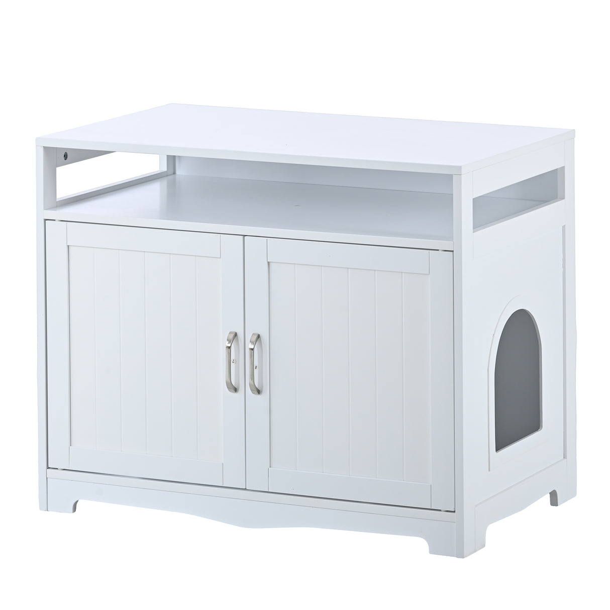 Litter Box Enclosure - Cat Litter Box Furniture with Hidden Plug