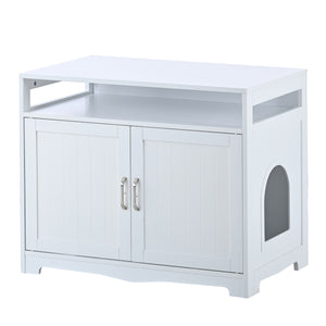 Litter Box Enclosure - Cat Litter Box Furniture with Hidden Plug