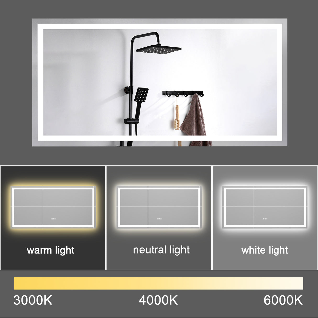 72"×36" LED Mirror Light Bathroom