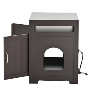 Litter Box Enclosure - Cat Litter Box Furniture with Hidden Plug