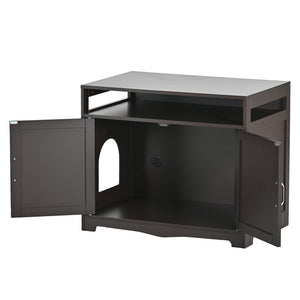 Litter Box Enclosure - Cat Litter Box Furniture with Hidden Plug