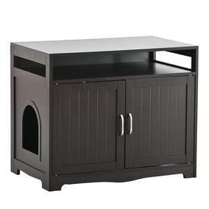 Litter Box Enclosure - Cat Litter Box Furniture with Hidden Plug