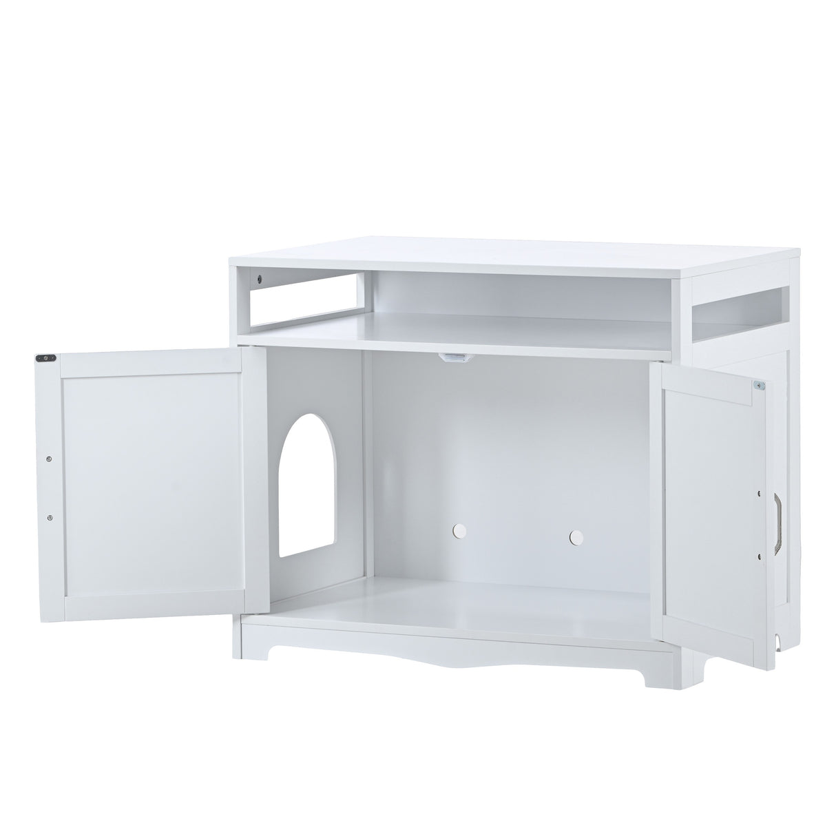 Litter Box Enclosure - Cat Litter Box Furniture with Hidden Plug