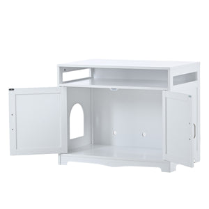 Litter Box Enclosure - Cat Litter Box Furniture with Hidden Plug
