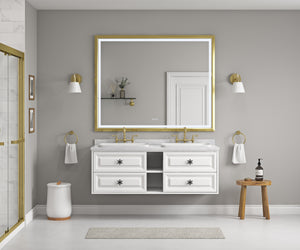 60-Inch LED Lighted Bathroom Wall Mounted Mirror