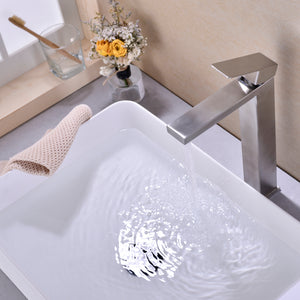 Single Handle Sink Brushed Nickel Vanity Bathroom Faucet
